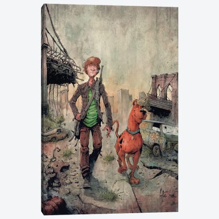 Shaggy And Scooby Legends Canvas Print #MVN53} by Marcelo Ventura Canvas Artwork