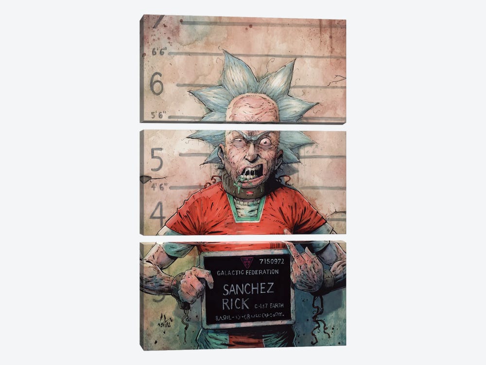 Prisoner Rick Sanchez by Marcelo Ventura 3-piece Canvas Wall Art