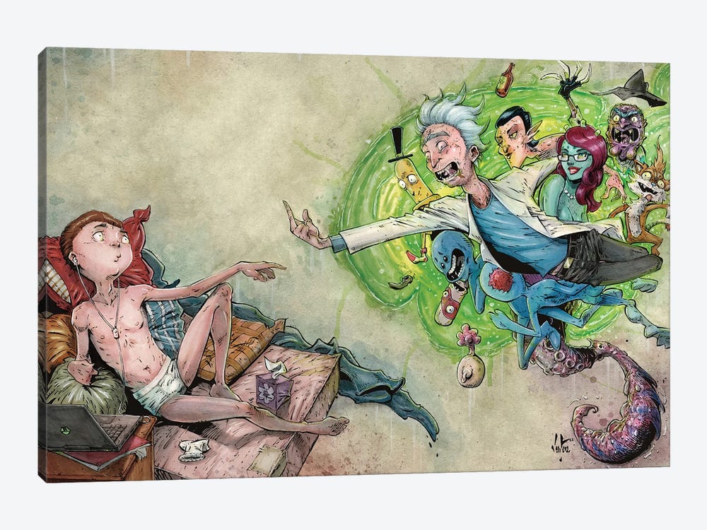 The Creation Of Morty by Marcelo Ventura 1-piece Art Print