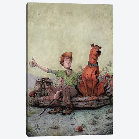Scooby And Shaggy Canvas Print #MVN58} by Marcelo Ventura Canvas Art