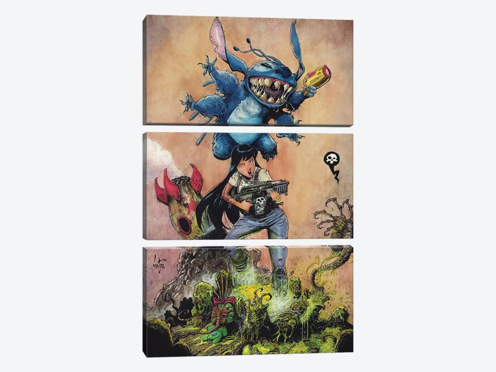 Stitch - The 8th Passenger by Marcelo Ventura 3-piece Canvas Wall Art