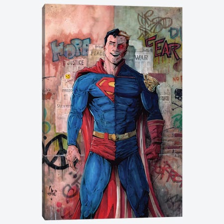 Superman Vs Homelander Canvas Print #MVN65} by Marcelo Ventura Canvas Art