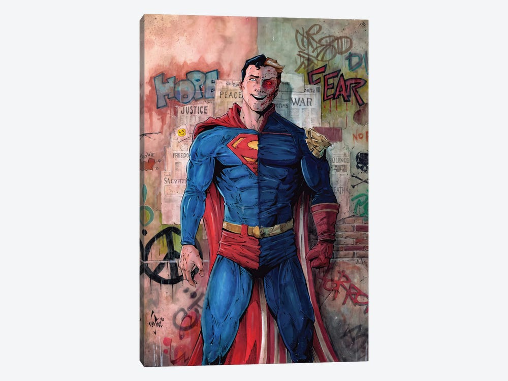 Superman Vs Homelander by Marcelo Ventura 1-piece Canvas Print