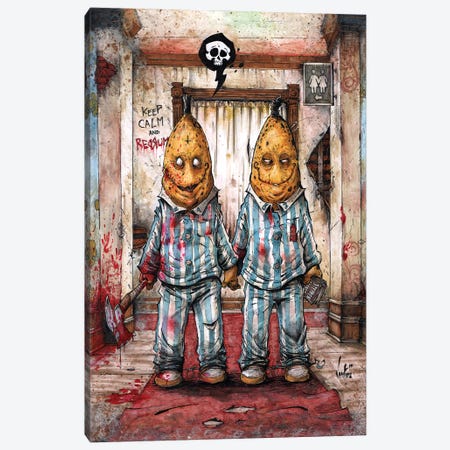 Bananas In pajamas Canvas Print #MVN8} by Marcelo Ventura Canvas Wall Art