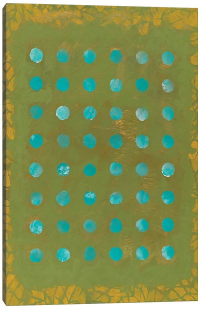 Green Dots Canvas Art Print - Polka Dot Patterns
