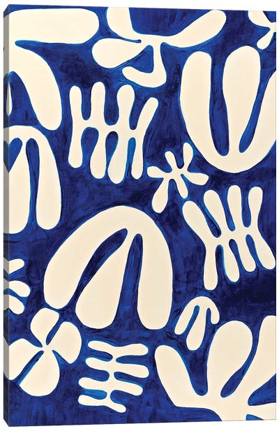 White And Blue Canvas Art Print - All Things Matisse