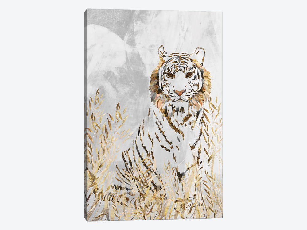 White Gold Tiger by Sarah Manovski 1-piece Canvas Artwork