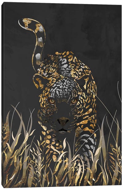 Black Gold Jaguar Canvas Art Print - Jaguar Art