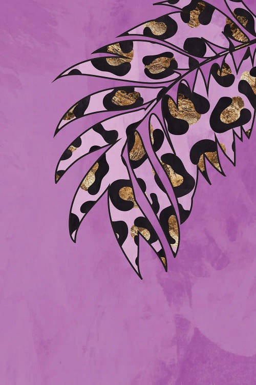 Pink Leopar Print Leaf