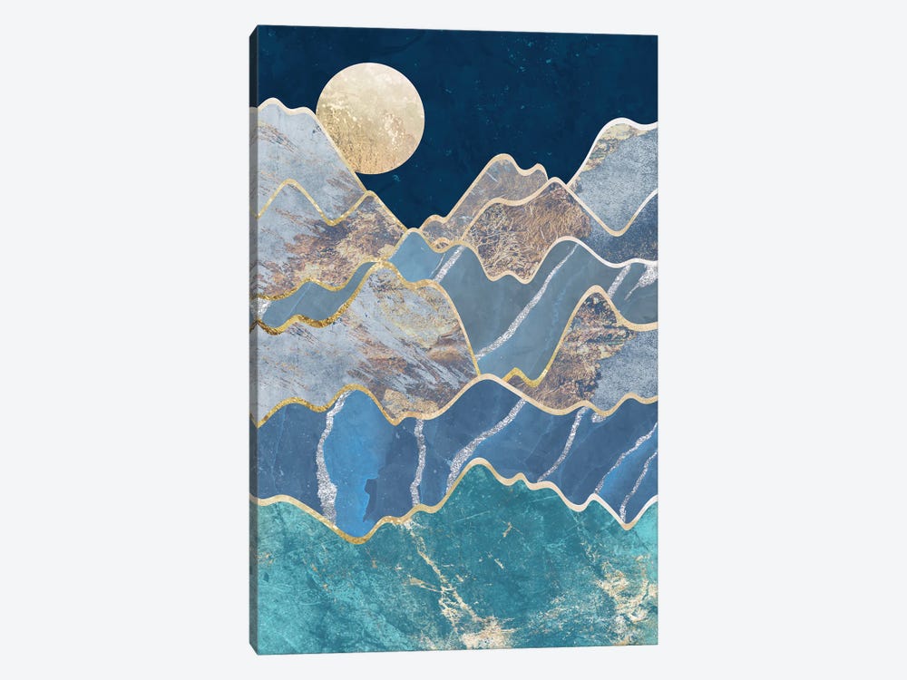 Metallic Moonlit Mountains by Sarah Manovski 1-piece Art Print