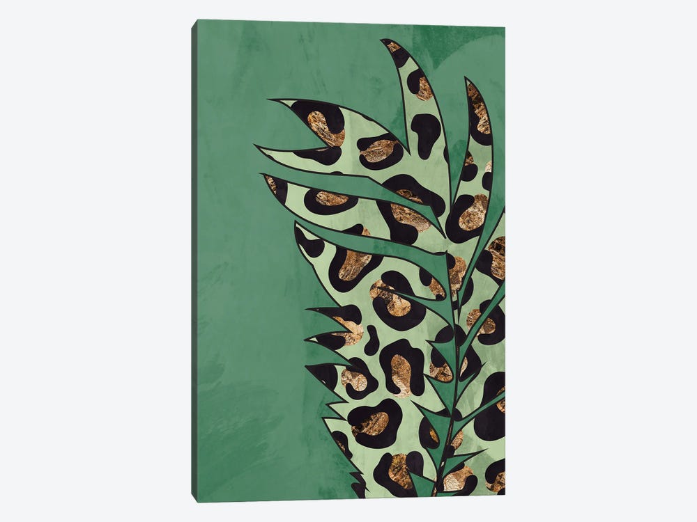 Green Leopard Print Leaf by Sarah Manovski 1-piece Art Print