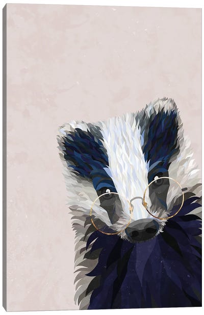 Peekaboo Badger Canvas Art Print - Badger Art