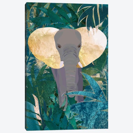 Elephant In The Jungle Canvas Print #MVS126} by Sarah Manovski Canvas Art