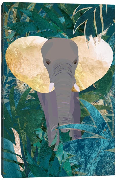 Elephant In The Jungle Canvas Art Print - Yoga Art