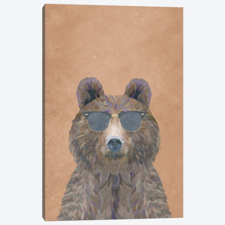 Cool Brown Bear Canvas Print #MVS12} by Sarah Manovski Canvas Print