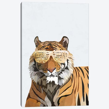 Hip Hop Tiger Canvas Print #MVS13} by Sarah Manovski Art Print