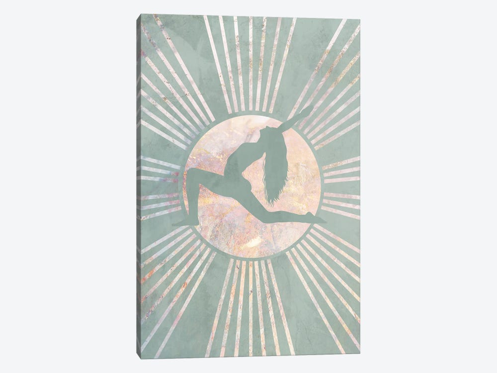 Boho Green Yoga Sun II by Sarah Manovski 1-piece Art Print