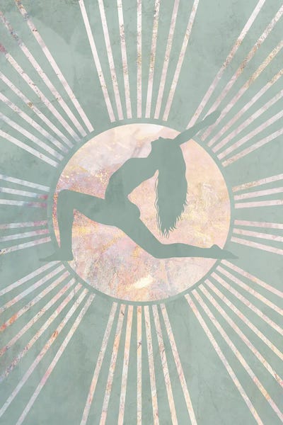 Sarah Manovski: Boho Green Yoga Sun II by Sarah Manovski