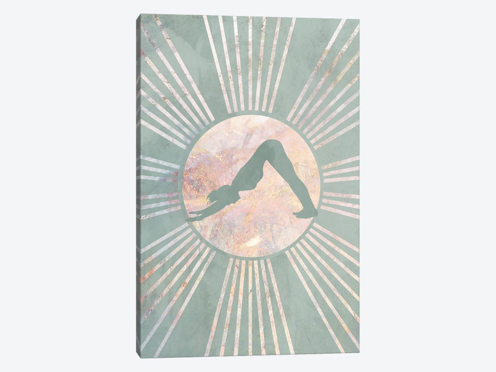 Boho Green Yoga Sun V by Sarah Manovski 1-piece Art Print