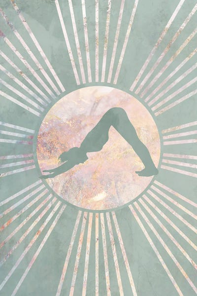 Sarah Manovski: Boho Green Yoga Sun V by Sarah Manovski