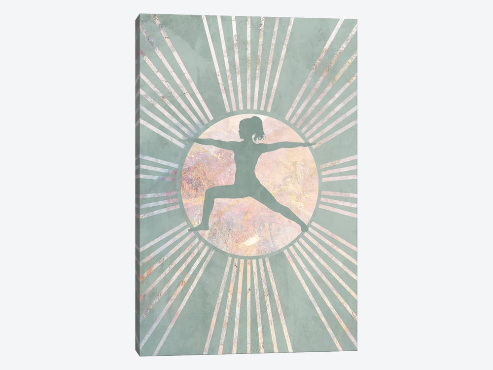 Boho Green Yoga Sun VI by Sarah Manovski 1-piece Canvas Wall Art