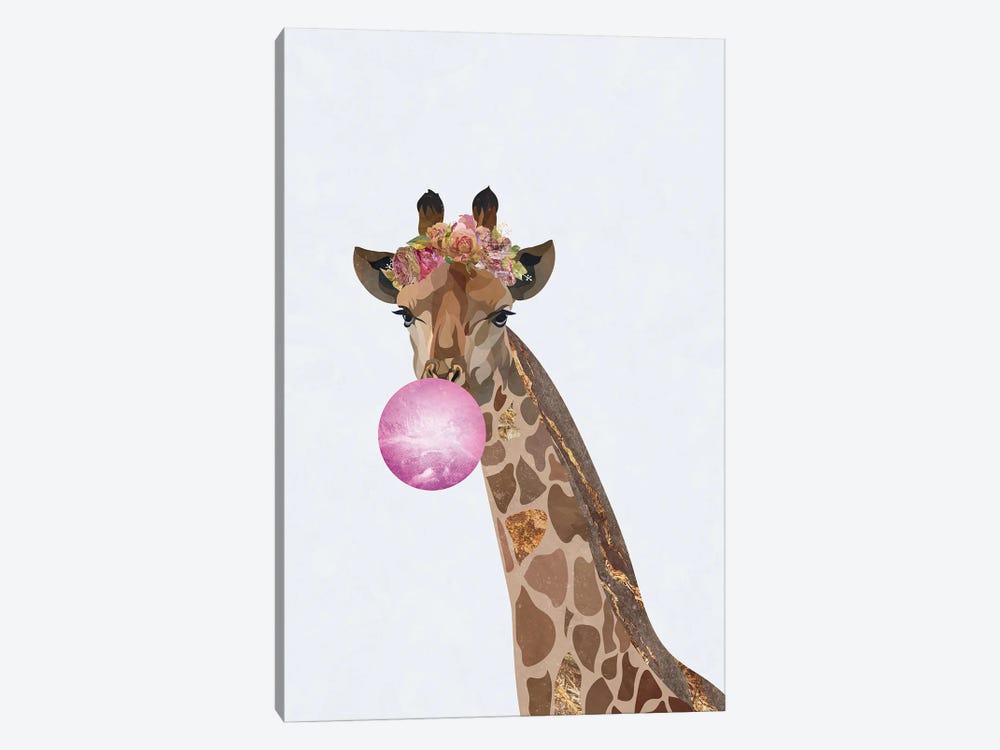Bubblegum Giraffe by Sarah Manovski 1-piece Canvas Wall Art