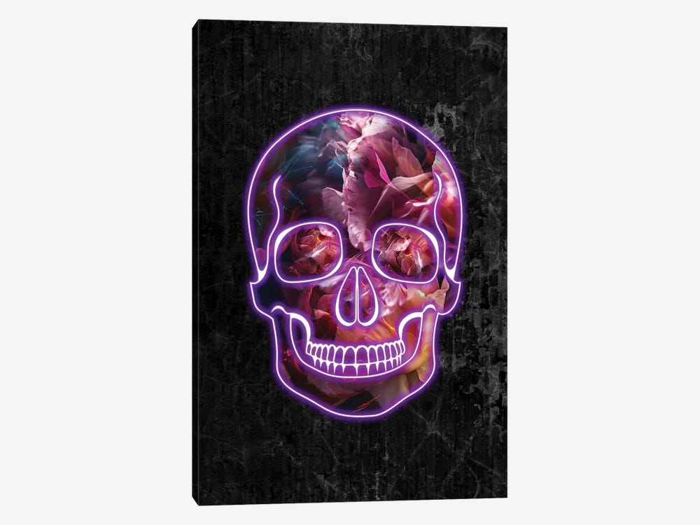 Halloween Neon Skull by Sarah Manovski 1-piece Canvas Art