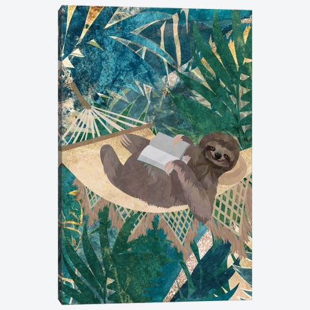 Sloth In The Jungle Canvas Print #MVS165} by Sarah Manovski Canvas Art