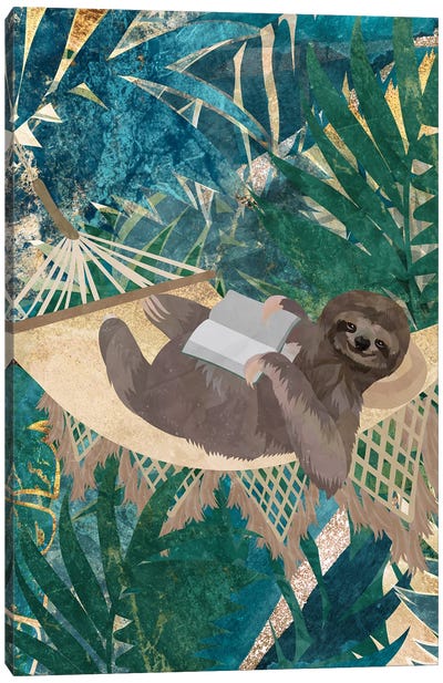 Sloth In The Jungle Canvas Art Print - Sloth Art