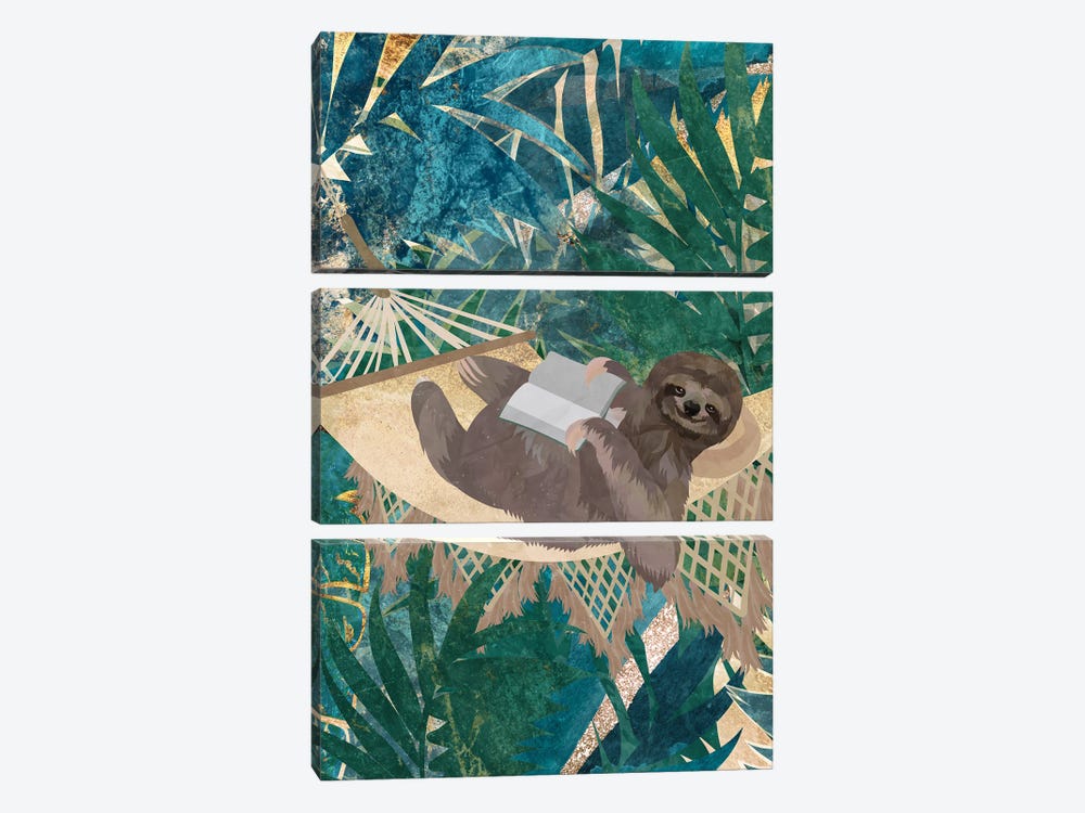 Sloth In The Jungle by Sarah Manovski 3-piece Canvas Art Print