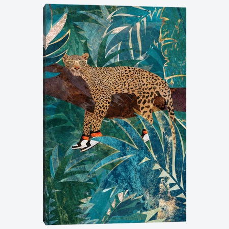 Leopard Wearing Sneakers Canvas Print #MVS167} by Sarah Manovski Canvas Artwork