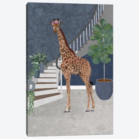 Giraffe And The Staircase Canvas Print #MVS16} by Sarah Manovski Canvas Art
