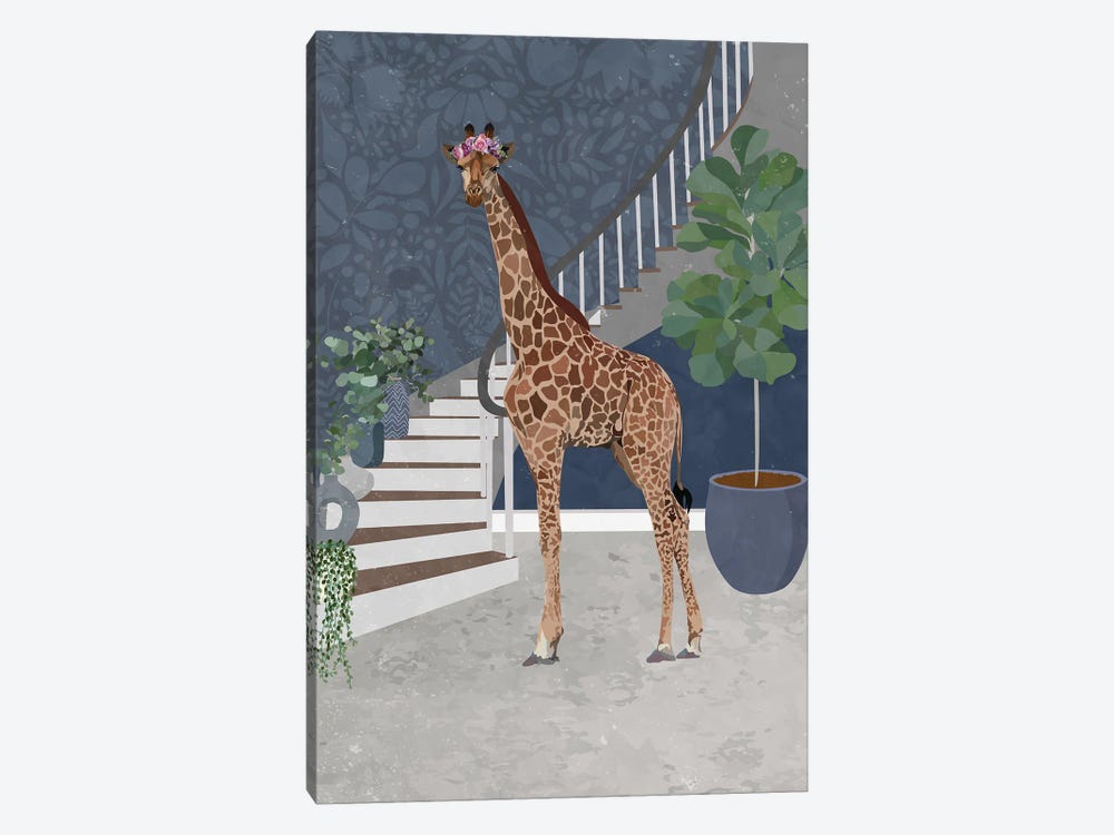 Giraffe And The Staircase by Sarah Manovski 1-piece Art Print