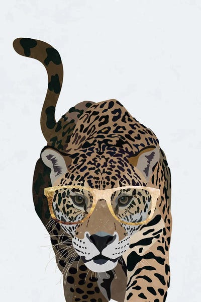 Animal Humor: Curious Jaguar Wearing Glasses by Sarah Manovski