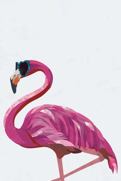 Flamingos: Heart Glasses Flamingo by Sarah Manovski