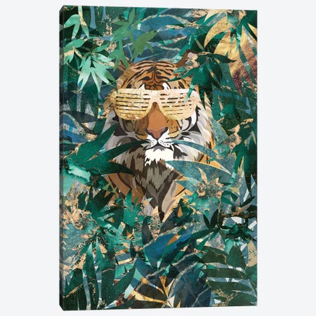 Hip Hop Tiger In The Jungle Canvas Print #MVS1} by Sarah Manovski Canvas Art