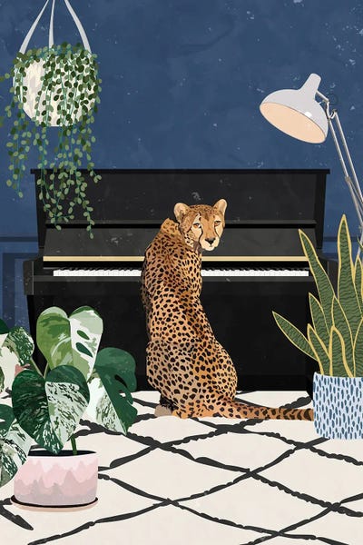 Office Humor: Cheetah Playing Piano by Sarah Manovski