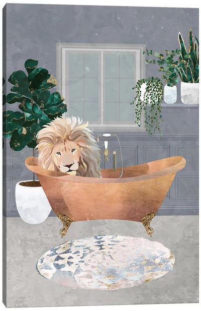 King Leo In A Copper Bath Canvas Art Print - Sarah Manovski