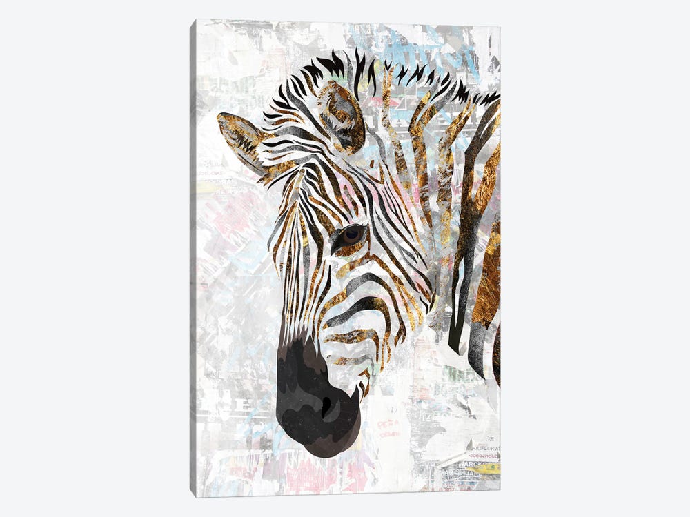 Grunge Zebra Metallic Gold by Sarah Manovski 1-piece Canvas Print