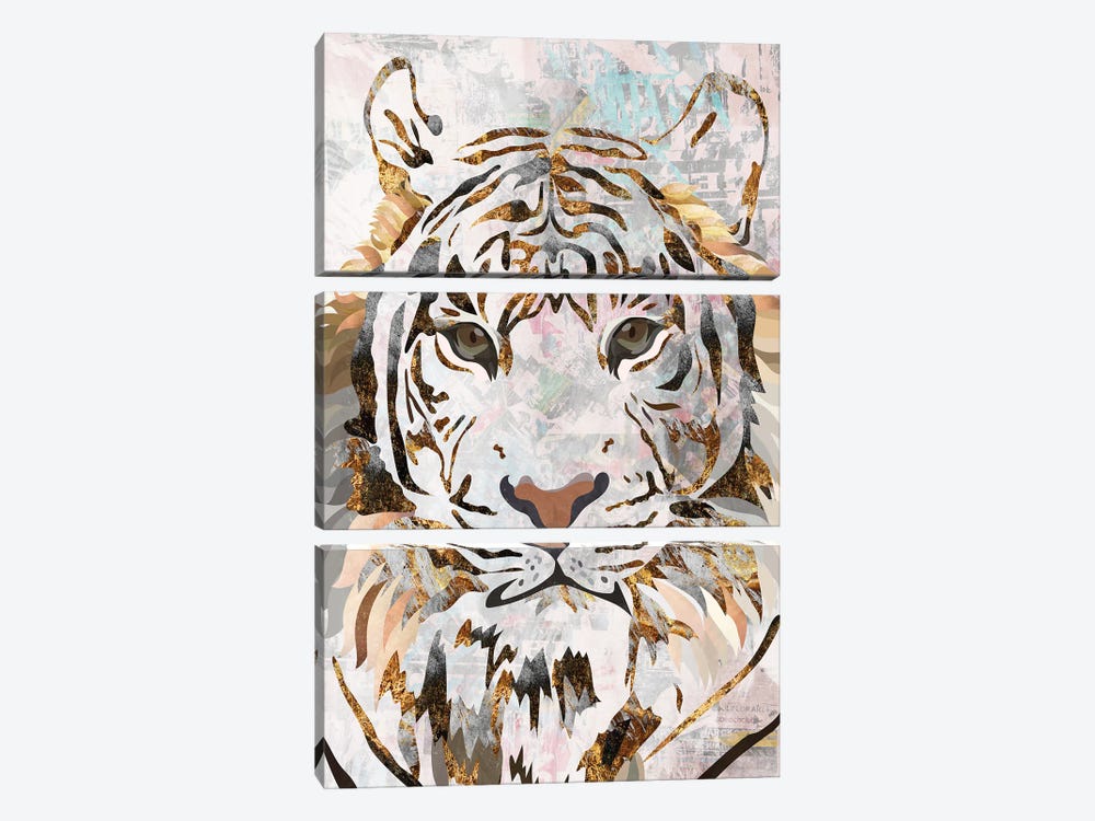 Grunge Tiger Metallic Gold by Sarah Manovski 3-piece Canvas Wall Art
