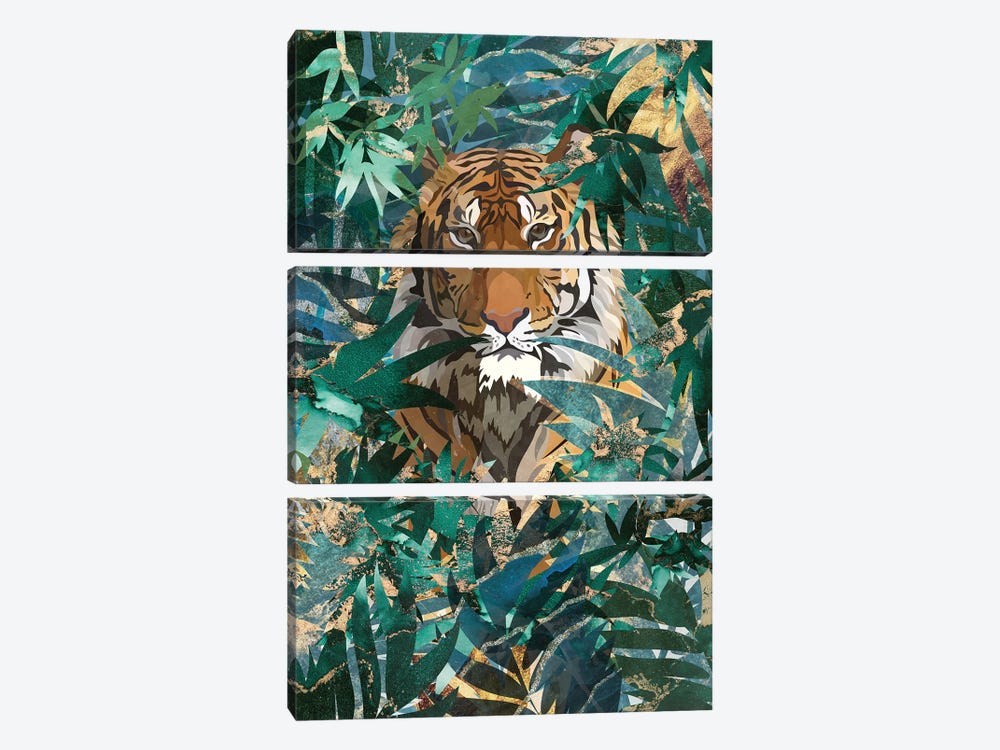 Tiger In The Jungle by Sarah Manovski 3-piece Canvas Artwork