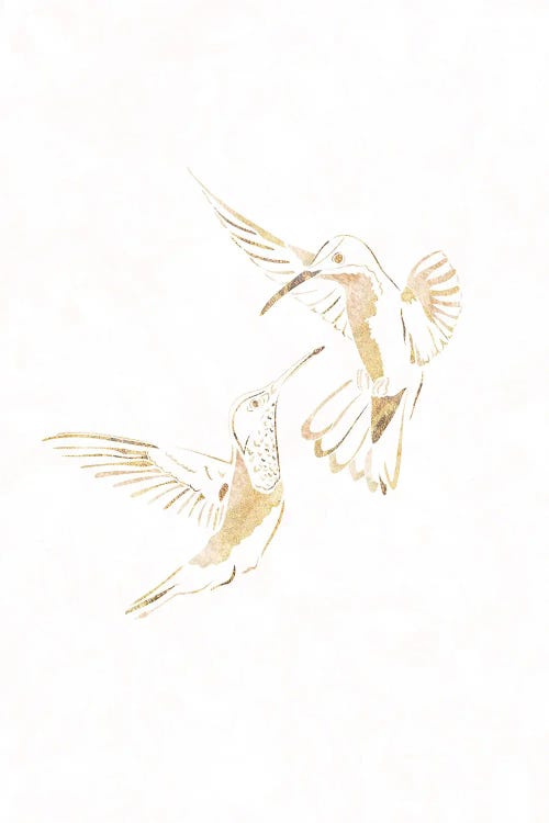 Hummingbird I Gold Silhouette