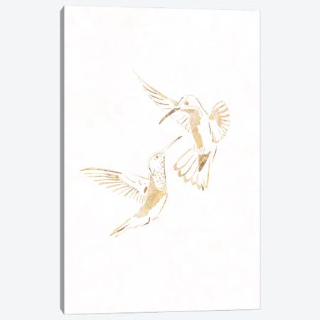 Hummingbird I Gold Silhouette Canvas Print #MVS35} by Sarah Manovski Canvas Wall Art