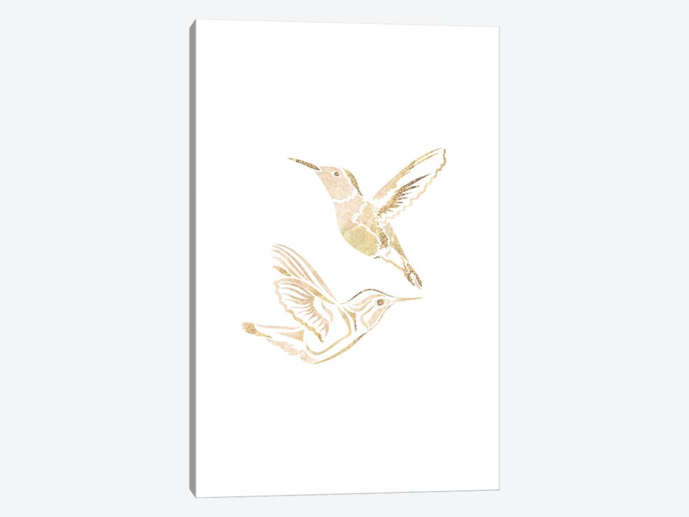 Hummingbird II Gold Silhouette by Sarah Manovski 1-piece Canvas Art Print