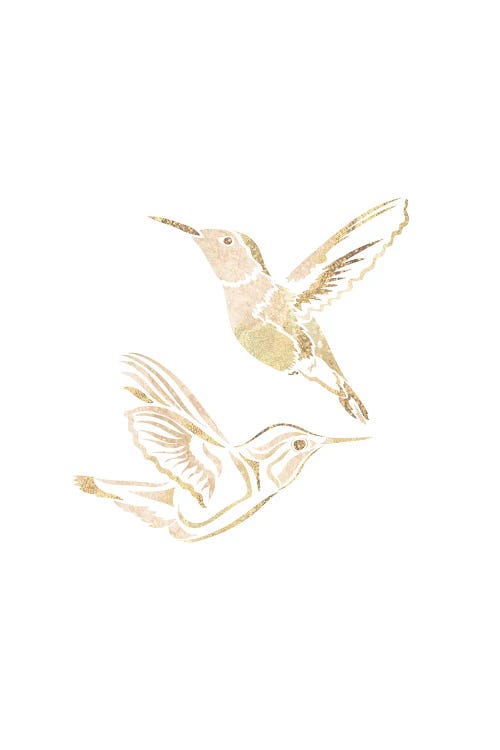 Hummingbird II Gold Silhouette