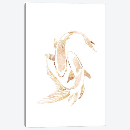 Koi Fish II Gold Silhouette Canvas Print #MVS37} by Sarah Manovski Canvas Art