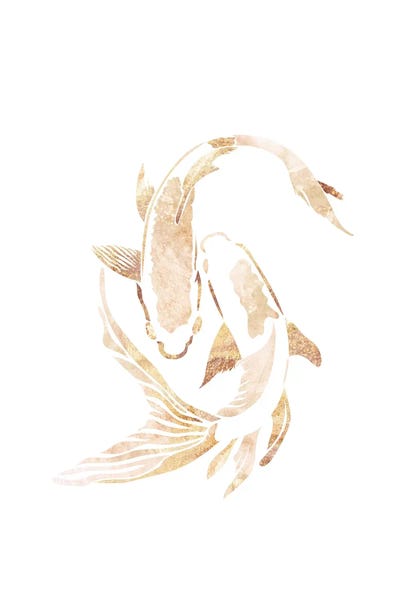 Koi: Koi Fish II Gold Silhouette by Sarah Manovski