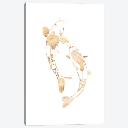 Koi Fish I Gold Silhouette Canvas Print #MVS38} by Sarah Manovski Canvas Print