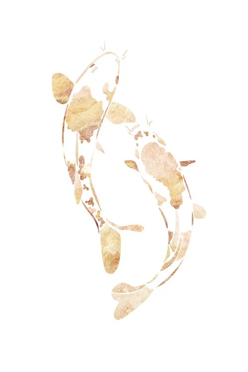 Koi Fish I Gold Silhouette