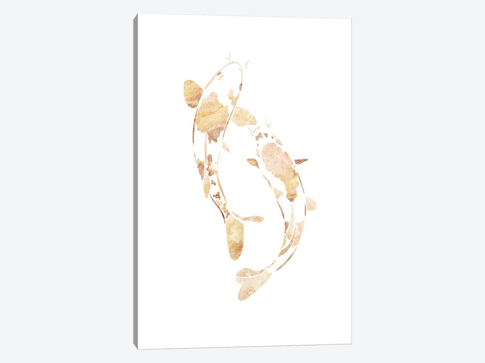 Koi Fish I Gold Silhouette by Sarah Manovski 1-piece Canvas Print